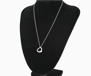 Tiffany & Co. Elsa Peretti Open Heart Charm Sterling Silver 925 on 16" Chain